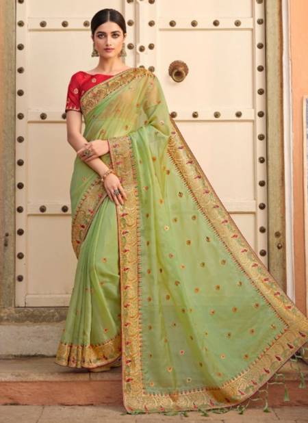 Light Green Colour Ruby Vol 1 New Latest Designer Festive Wear Silk Saree Collection 2301